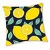 [Q5499] - Дизайнерский чехол на подушку «Лимон» желто-черный - 40x40 см