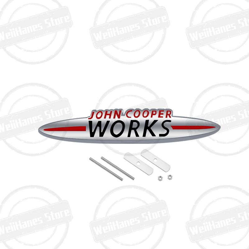 Metal For John Cooper Works Mini Cooper S JCW R56 R57 Countryman Clubman Paceman Grille Sticker Car Rear Trunk Body Emblem Badge qclyn77