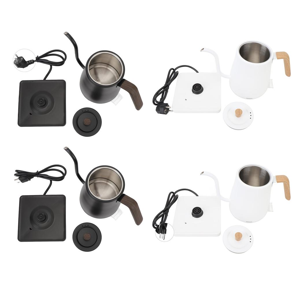 Электрический чайник с изогнутой шеей из нержавеющей стали с автоматическим отключением и эргономичной ручкой, исключающей ожоги.