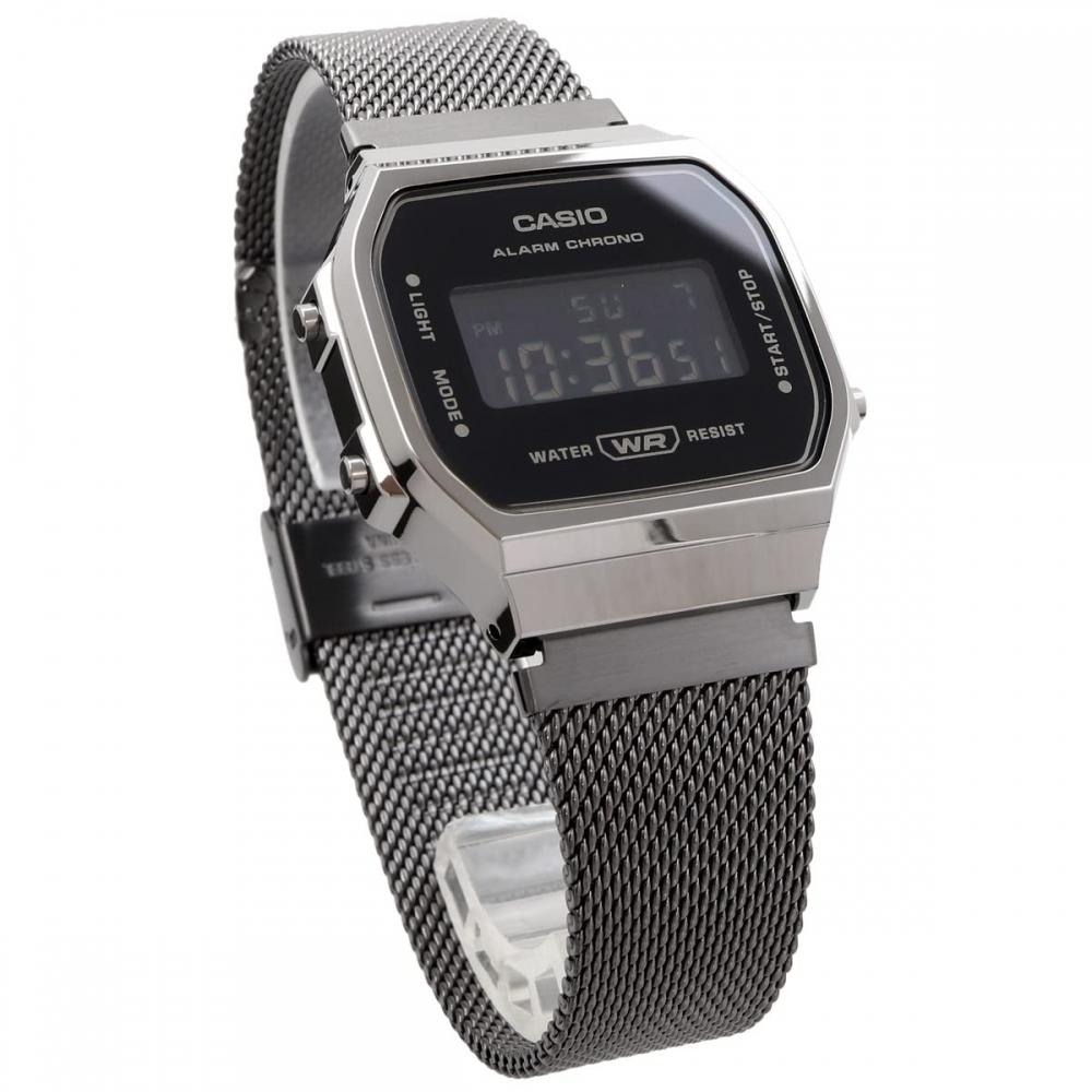 Casio Цифровые часы Standard A168WEMB-1B мужские женские детские сетчатый металлический ремешок черные Overseas модель