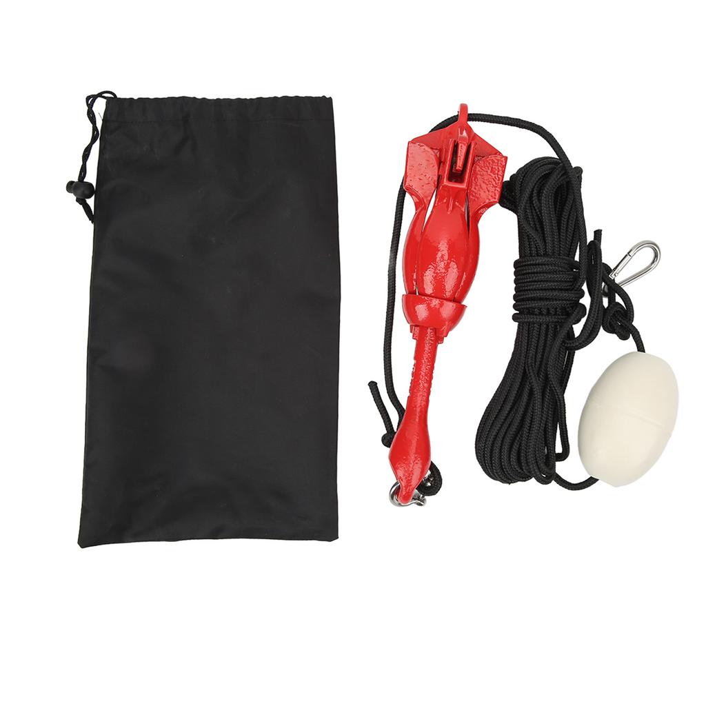 Якорь для лодки с 39,4-футовым буксировочным тросом, сумка для переноски, складной якорь-кошка из углеродистой стали для каяка на море