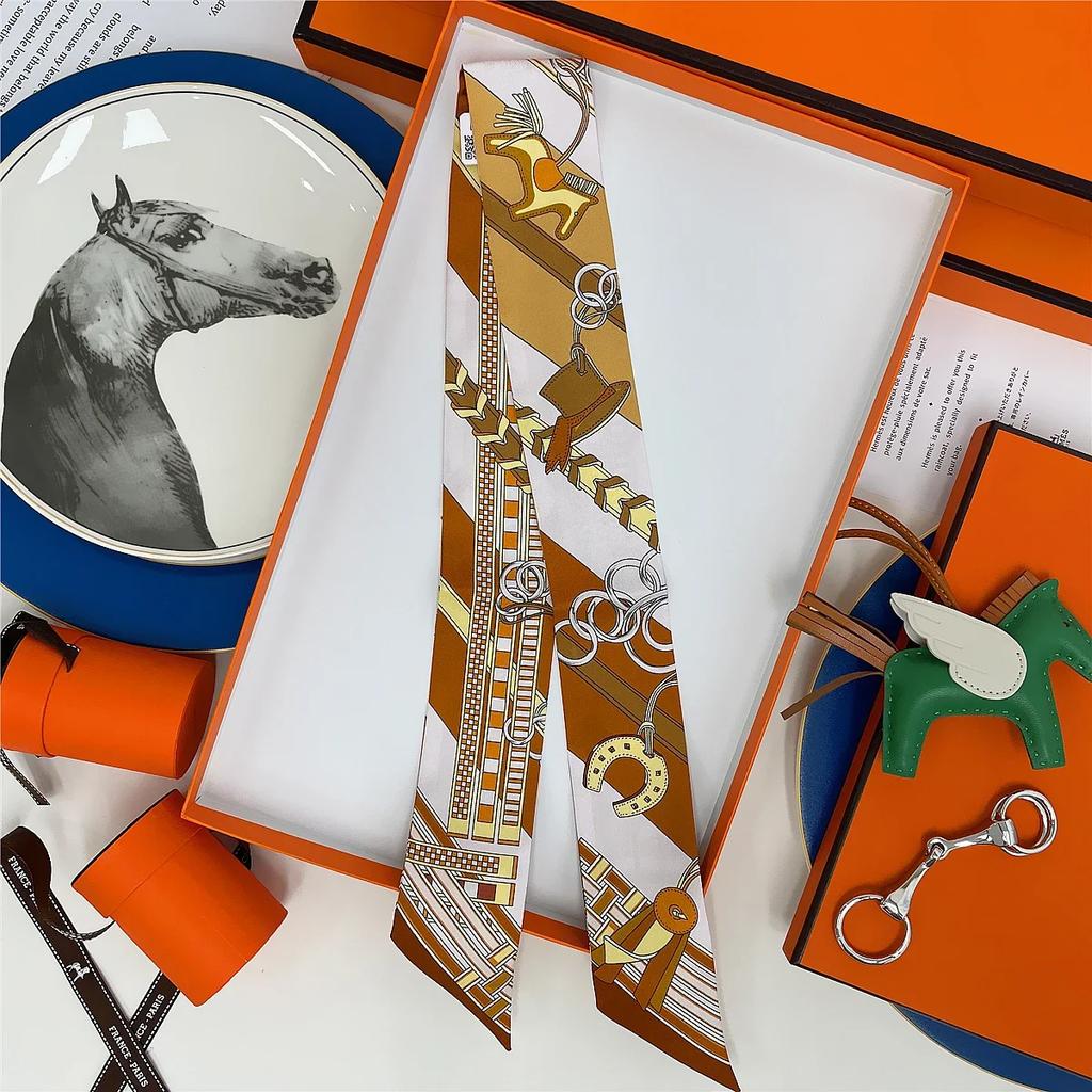 100% Mulberry Silk Ribbon Long Hair Bows Scarf Headscarf Fashion Hair Ties Ribbons Multifunctional Headband Bandana Hair