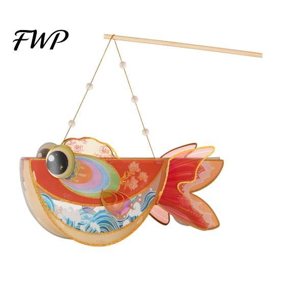 Festive Atmosphere Lighting DIY Fish Lantern Kit, Chinese Style Handheld Light Up with Traditional Home Decor Handle, Mid-Autumn Spring Festival Craft