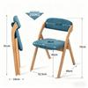 HOMEFUN Folding Chairs with Padded Seats, Wooden Stackable Dining Chairs Set of 2, Removable Cover, Kitchen Office Wedding Party Picnic, Blue
