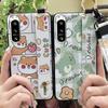 Anti-dust Soft Case Phone Case For Sony Xperia5 IV Kickstand Phone Holder Cartoon Fashion Design Waterproof Wrist Strap