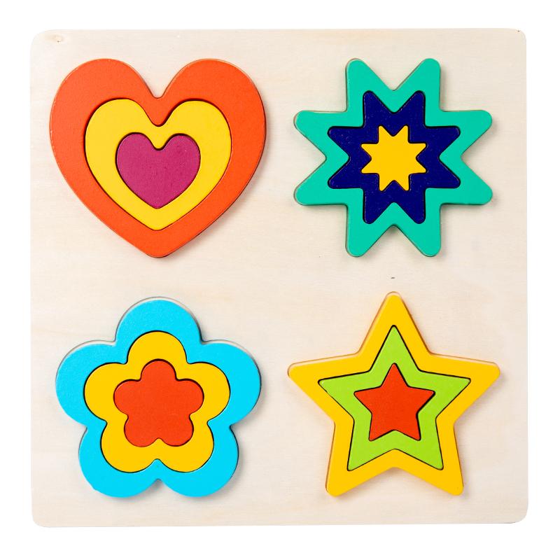 Montessori Toy Wooden Shape Peg Puzzles Educational Toy Kids Valentines Day Gifts for Ages 2~4 Kids Boys Girls Birthday Gifts