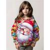 Christmas Girl Clothes Cute Santa Claus 3D Print Fashion Hoodies Fashion Holiday Kids Tops Loose Comfortable Children's Clothing