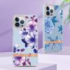 IMD Прозрачный бампер с цветочным узором, противоударный чехол для телефона для iPhone 15 14 Plus 13 12 11 Pro Max XSMAX для Samsung S24 S23 S22 S21Ultra Plus A14 A54