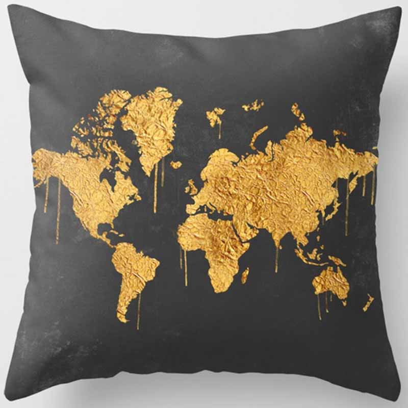 Черно-желтая квадратная наволочка, украшение для дома, чехол для автомобильного дивана 45 см * 45 см