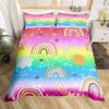 Rainbow Duvet Cover for Kids Girl Sweet Bedroom DecorQueen Tie Dye Pastel Comforter Cover Sparkle Galaxy Starry Sky Bedding Set