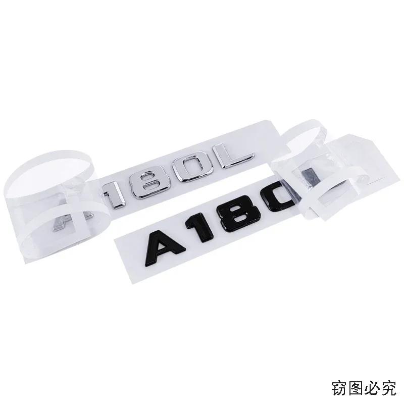 ABS Car Rear Emblem Badge Letters Side Decal Sticker Decoration for Mercedes Benz A180L A200L A220L Exterior Accessories