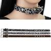 Adjustable Leopard Print Belt Buckle Necklace Soft Faux Leather Choker Collar For Women Fashion Jewelry Accessories
