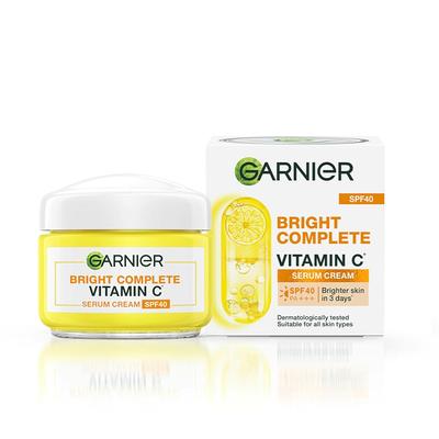 Skin Naturals, Дневной крем, Осветляющий и Защищает кожу от солнца, Bright Complete Крем-сыворотка с витамином С, 45 г