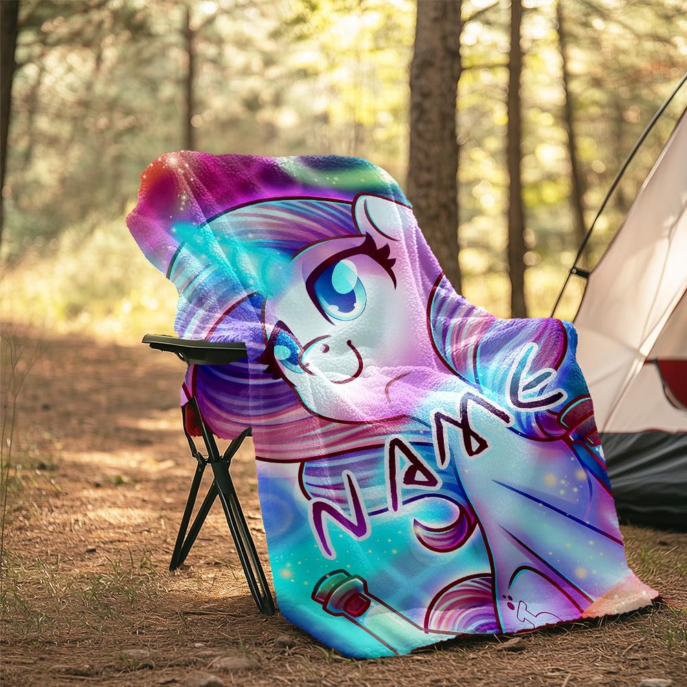 Unicorn Fantasy Outdoor Customize Your Name Blanket Soft Lightweight Cozy All Season Multi Use Travel Camping Picnic Couch Office Bed Living Room Gift