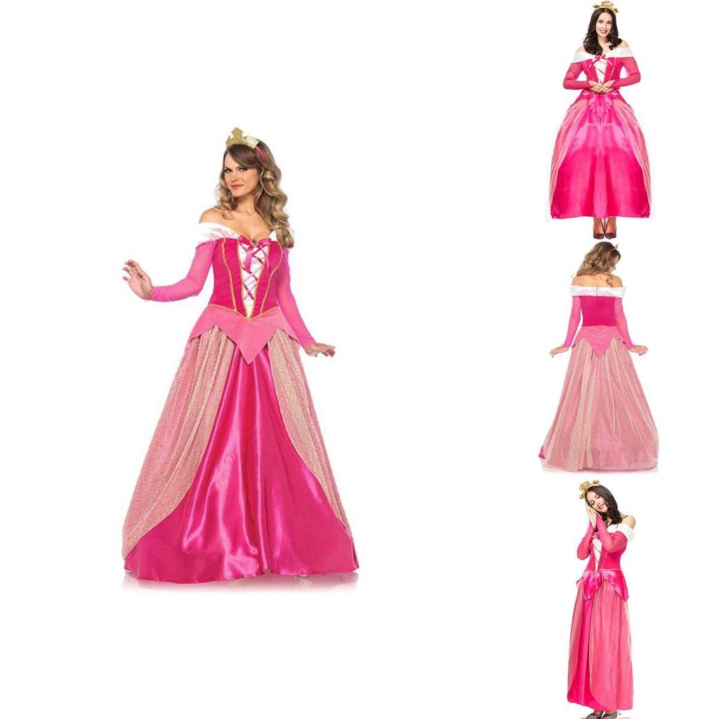 Magical Polyester Sleeping Beauty Princess Dress With Headwear For Special Events