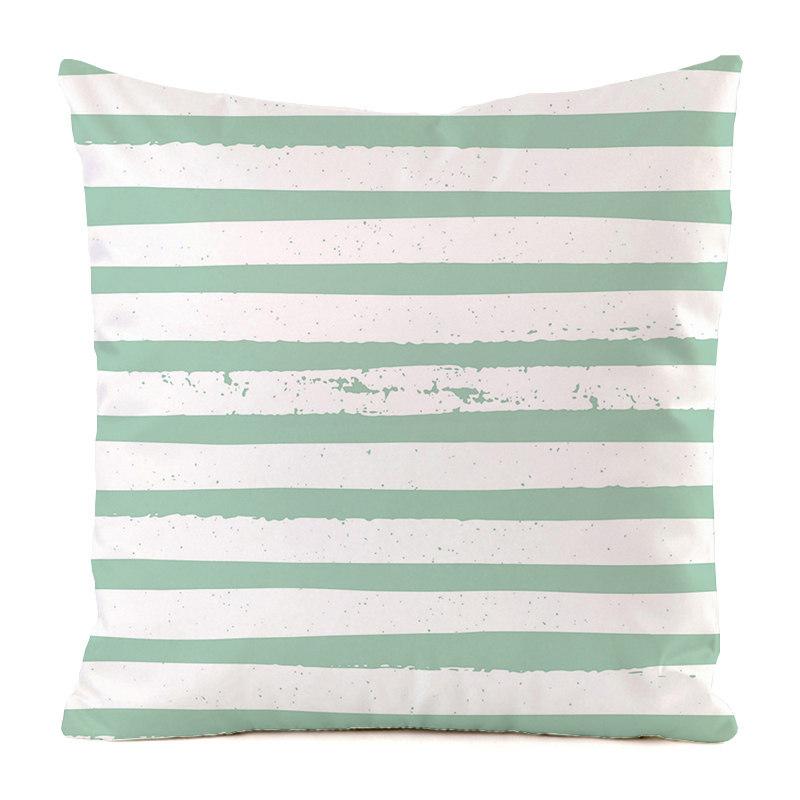 Nordic Striped Patterns Digital Printing Short Plush Pillow Covers Decorative For Car Sofa Office Cushion Cover Home Goods
