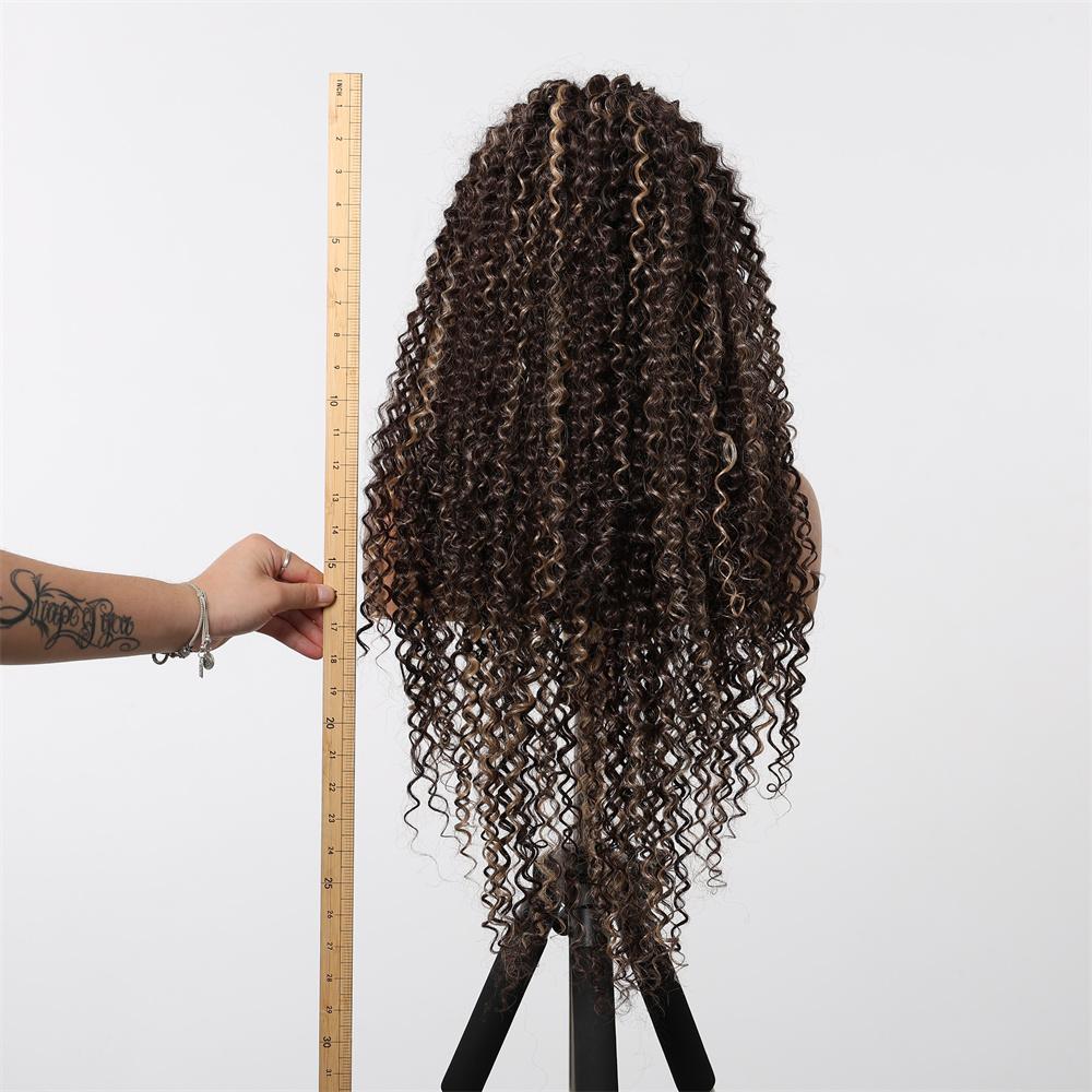 Louis FEREE 13x6 кружевные передние синтетические парики для женщин длинные волнистые темно-коричневые блики средняя часть кружевные парики повседневный косплей высокотемпературное волокно