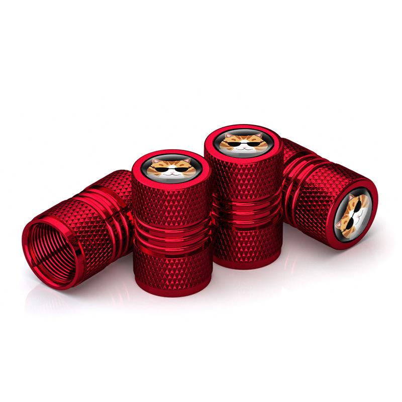 Neutral Cartoon Cat Schrader Valve Stem Caps, Creative Decor Air Nozzle Caps For Car Motorcycle Mountain Road Bicycle