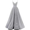 Evening dress   new sleeveless off-the-shoulder sexy halter suspender deep V banquet reception evening dress women