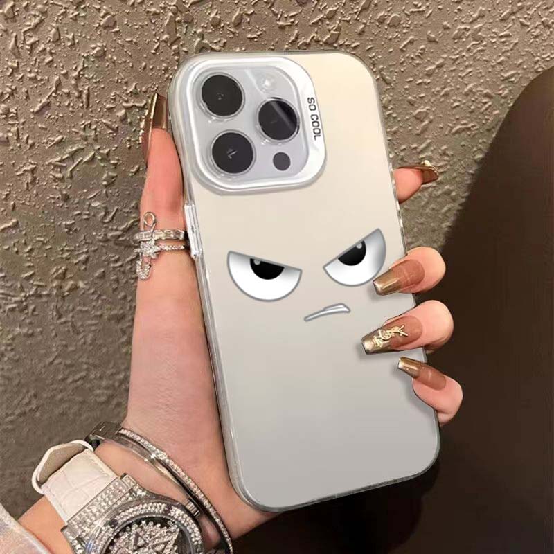 Funny Angry Face Phone Case for Xiaomi 14T 13T 12T Pro Mi 15 14 13 12 11 Lite 5G NE Plating Matte Hard Shockproof Bumper Cover