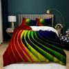 Rainbow Duvet Cover King/Queen Size LGBT Abstract Rainbow Heart Bedding Set for Girls Women Colorful Lines Soft Quilt Cover