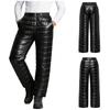 Men Thermal Ski Pants Lightweight Packable Padded Trousers Elastic Waistband Zipper Fly with Pockets for Snowboarding Winter Sport