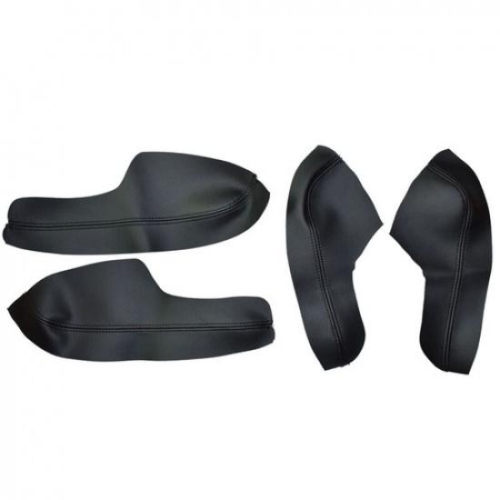 4pcs Black Leather Car Inner Door Armrest Cover Pad For Civic 10th 2016-