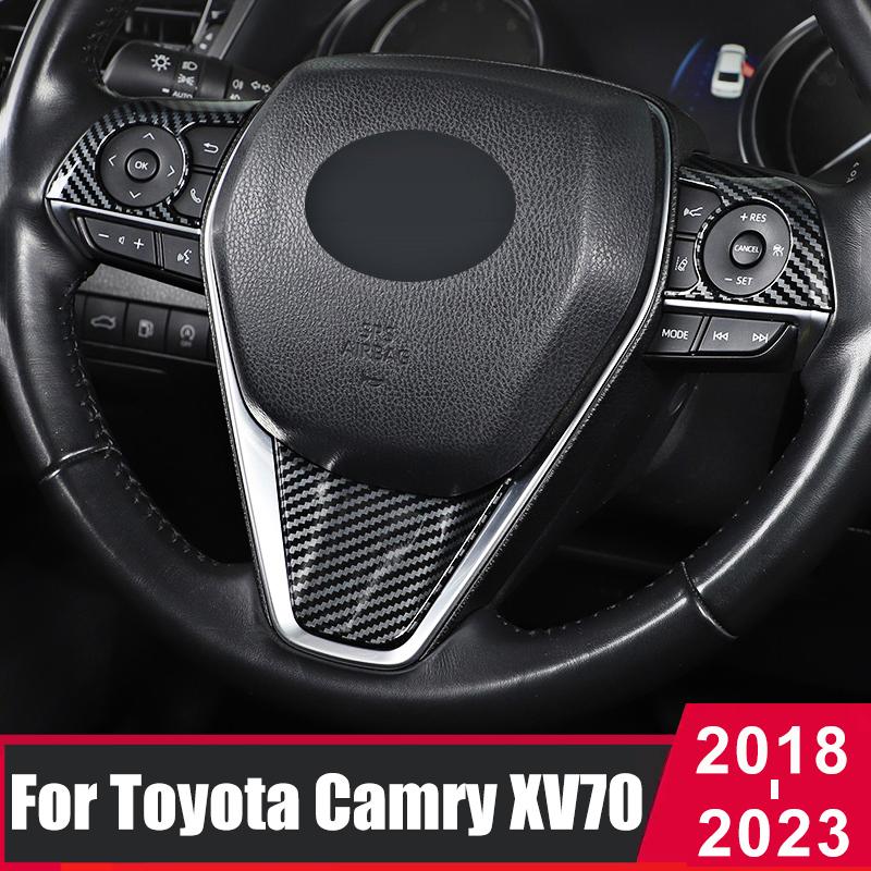 ABS углеродное волокно, панель переключателя рулевого колеса автомобиля, накладки для Toyota Camry XV70 2018-2022 2023