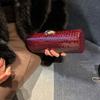 Модная цилиндрическая сумочка-клатч Женская сумка Вечерняя сумка Длинный стиль Кожа крокодила Цепочки Сумка через плечо