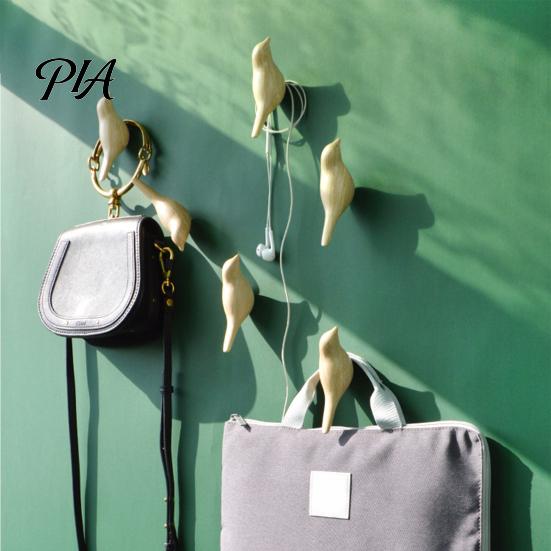Wall Mount Robe Hooks Bird Hook, Mounted Space Saving Shape Organizer Unique Design Resin Decorative Hanger for Coats Hats And Towels Bedroom