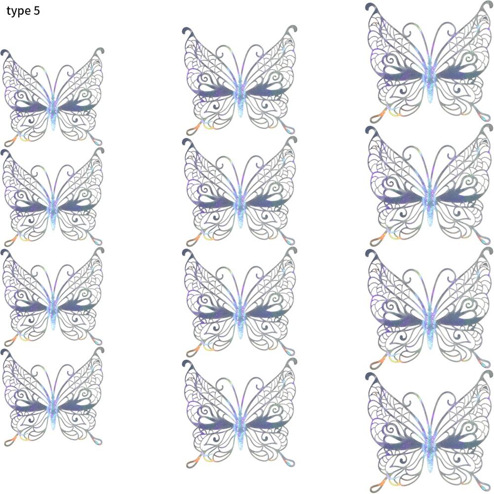 Фавор Металлическая Текстура Полые Бабочки Наклейки На Стену Искусство Мираж Цвет 3D Фантастические Бабочки Наклейки