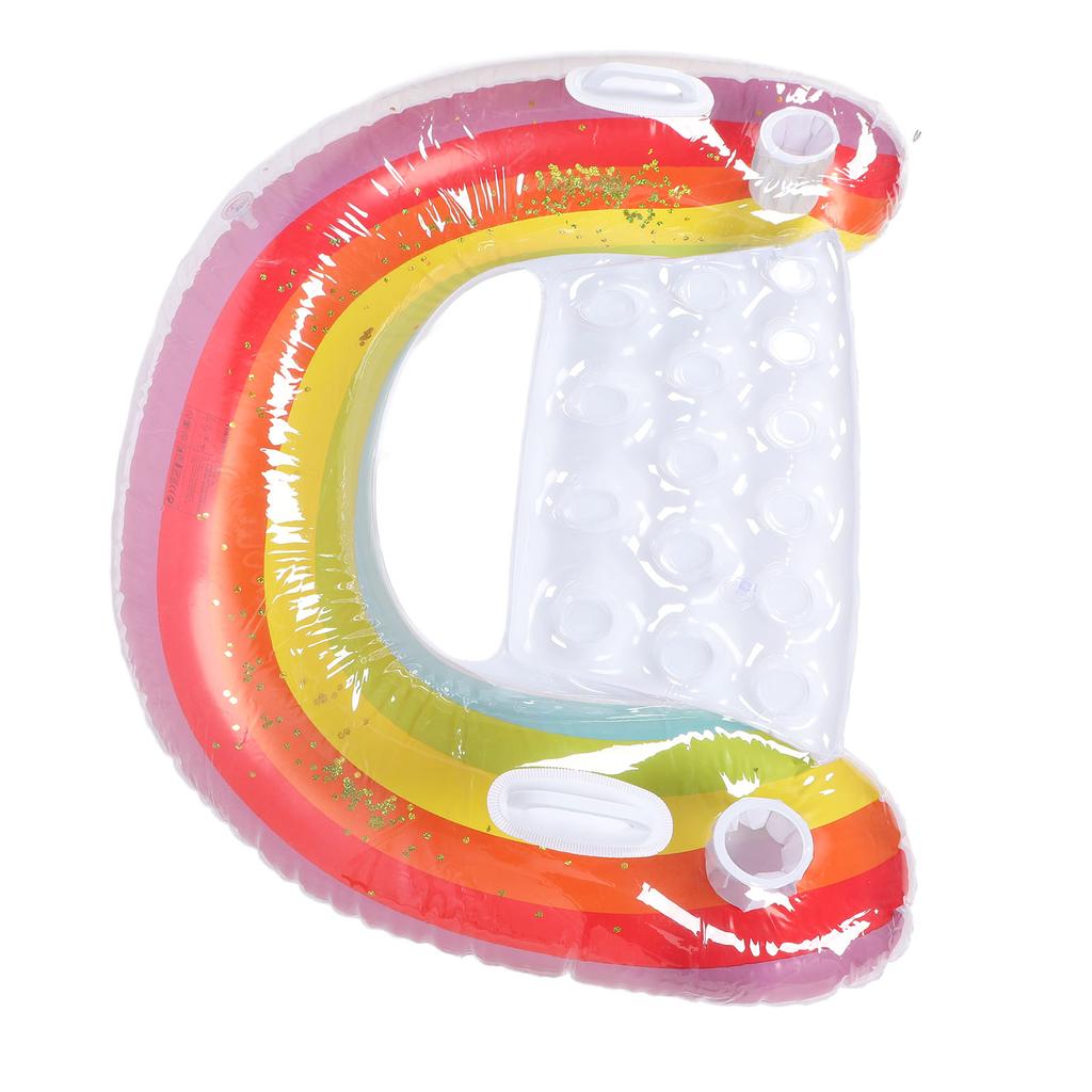 Rainbow Inflatable Chair Float U Seat Inflatable Single Person Swimming Pool Floating Raft Lounger