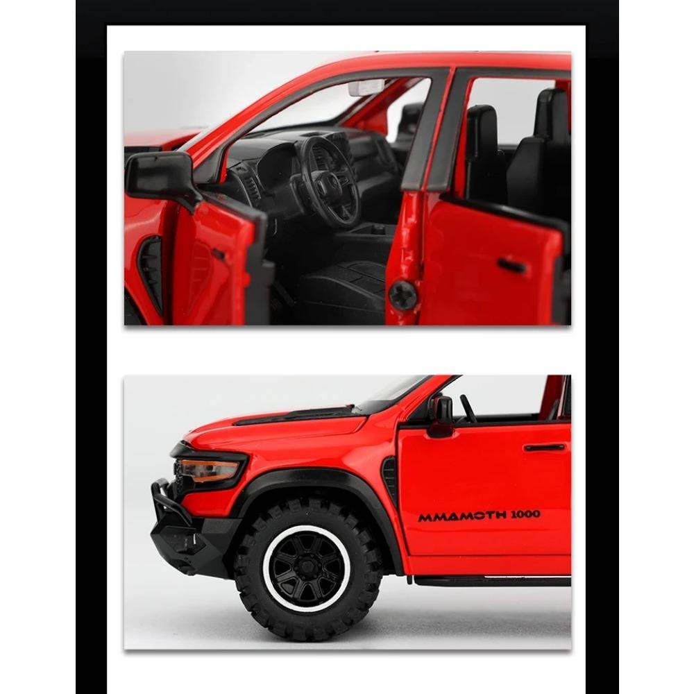 1/32 Dodge RAM MAMMOTH пикап игрушечная машинка миниатюрная литая металлическая модель внедорожника инерционный механизм со звуком и светом коллекция подарок мальчику