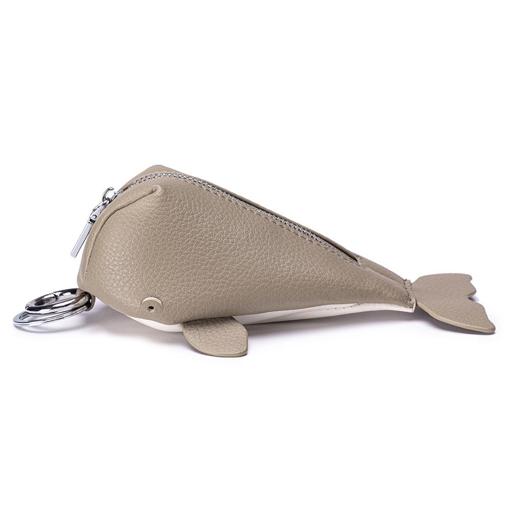 Cute Keychain Whale Coin Purses Key Wallets Leather Change Pouches with Zipper Closure Hanging Buckle Keyring Bag Charms