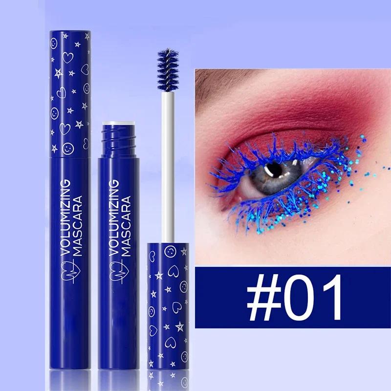 8 цветов тушь для завивки ресниц сценический макияж водостойкая зеленая тушь крем синяя фиолетовая завивка удлинение быстросохнущая наращивание ресниц