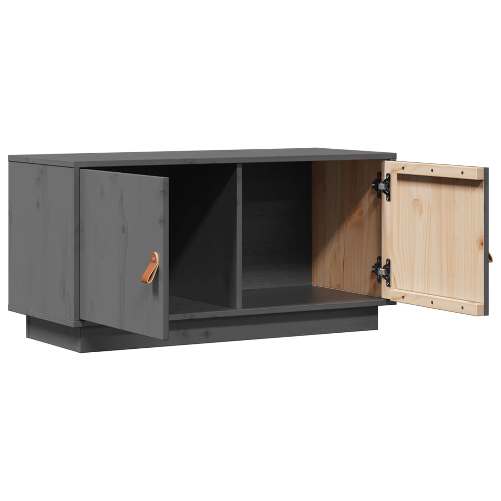 TV Cabinet Gray 80 x 34 x 40 cm Solid Pine Wood