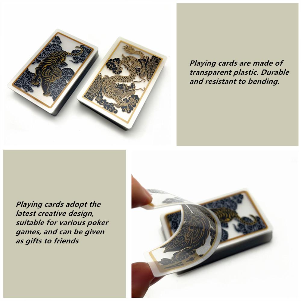 Creative Transparent Playing Cards Dragon Tiger Poker Cards