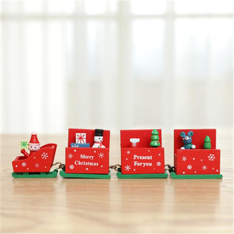 Train Wooden Ornament Christmas Merry Christmas Decorations For Home Gift Santa Claus Happy New Year