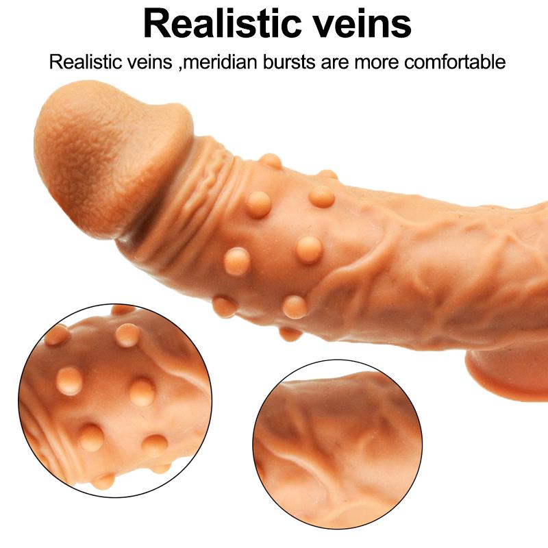 Realistic Condoms For Men Reusable Penis Sleeve For Male Extender Dildo Enhancer Enlargement Condom Male Cock Sex Toys