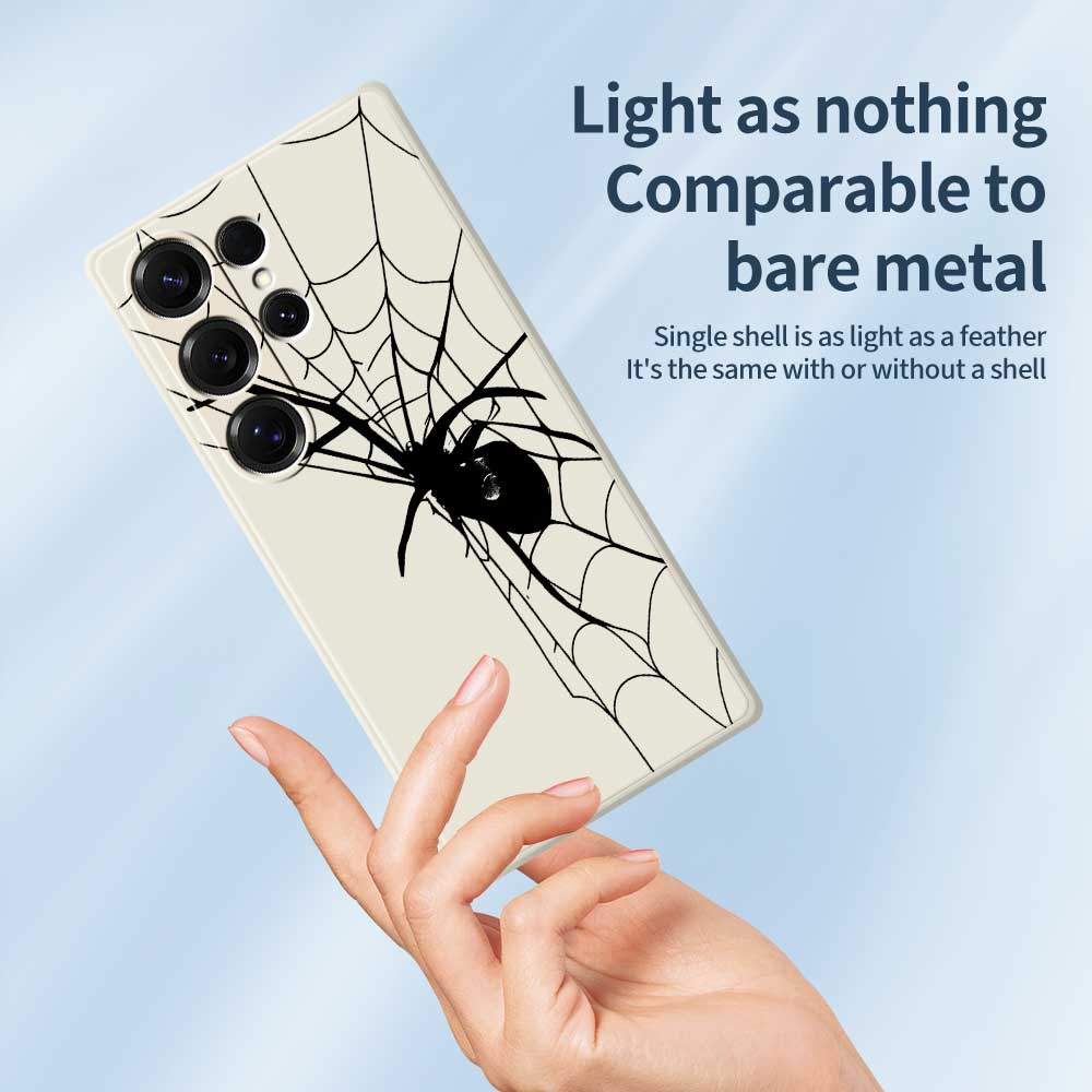 Чехол для Samsung Galaxy S25 Ultra с принтом в виде паутины, прямой край, задняя крышка телефона из ТПУ