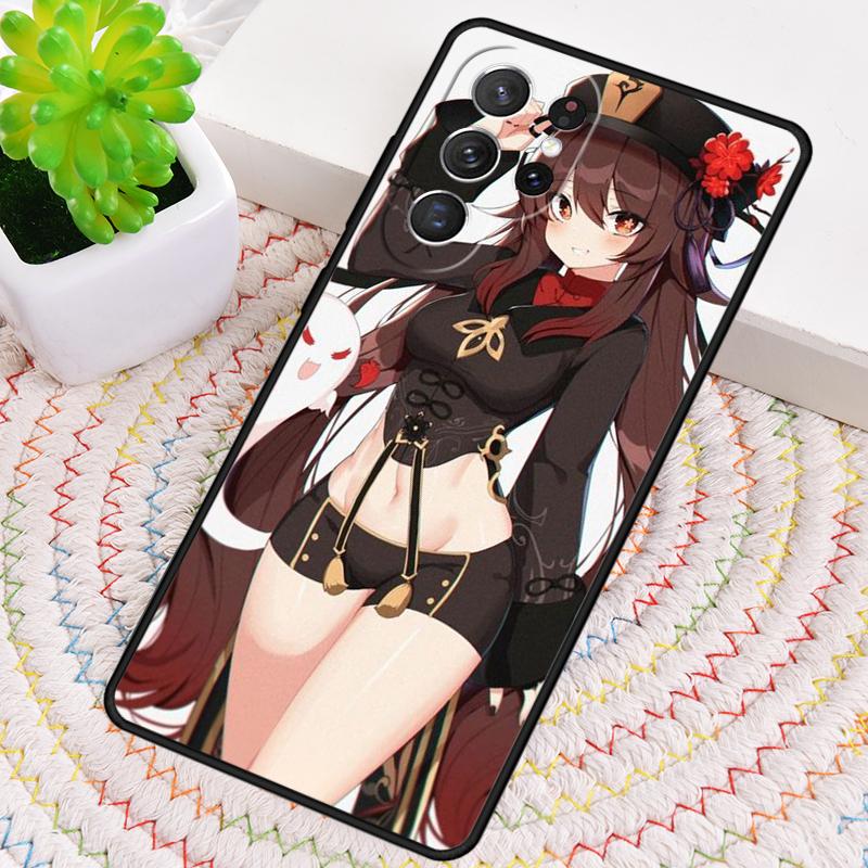 Ху Тао Genshin Impact чиби Силиконовый Чехол для Телефона Для Samsung Galaxy note 10 pro S26 S25 S24 S23 S22 S21 Plus S25Ultra Capa Чехол