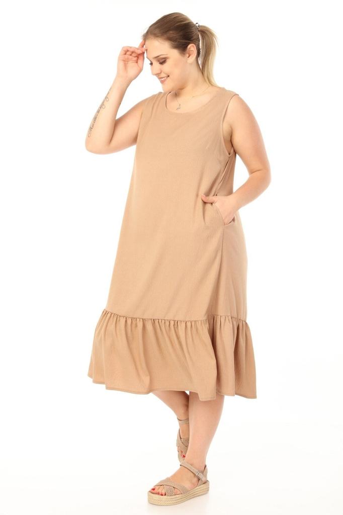 Женское платье большого размера Schık Платье без рукавов больших размеров из норки Sckwm21El01