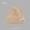 Pearl Bow Autumn and Winter Warm Woolen Hat for Women Korean Knitted Hat Showing Face Small Versatile Couple Pullover Cold Hat