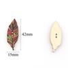 50Pcs Leaves Design Wooden Buttons 2-Hole Sewing Scrapbook Art DIY Decoration