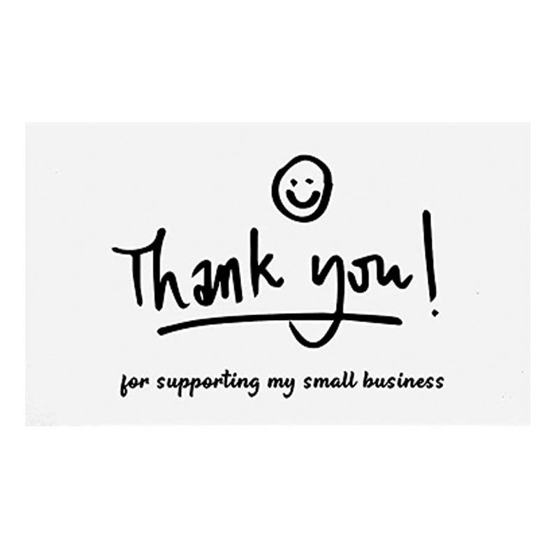 Black Thank You Greeting Cards, 50 Sheets/Pack