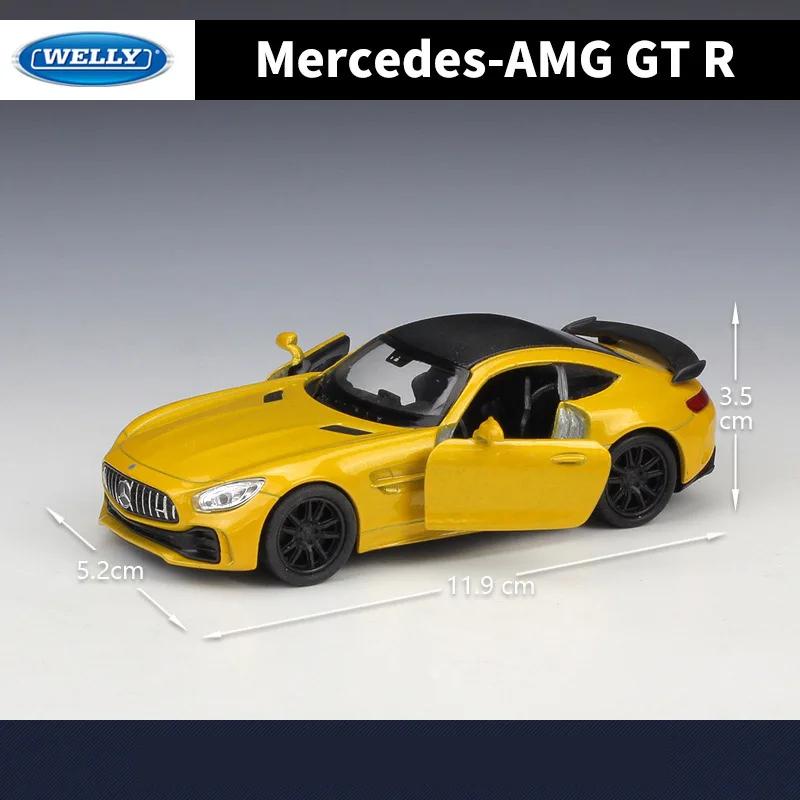 Welly 1/36 Mercedes-Benz AMG GT R Alloy Sports Car Model Diecast Metal Toy Vehicle Model Simulation Collection Children Gift