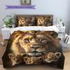 Brown Lion Pattern Bedding Home Decoration Birthday Gift (1 * duvet cover + 2 * pillowcase, without core)