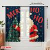 2 шт., Шторы с 2D-печатью, с рисунком Санта-Клауса и заснеженной деревни, тканые из полиэстера (без удилища) Внутренние украшения Ldeal для