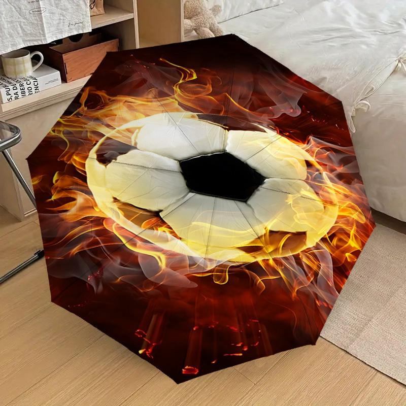 1PC Soccer ball, Fire Automatic Open/Close Umbrella with Windproof, 8-Rib Sturdy Canopy, Durable Ribs, Fashionable Design1325A