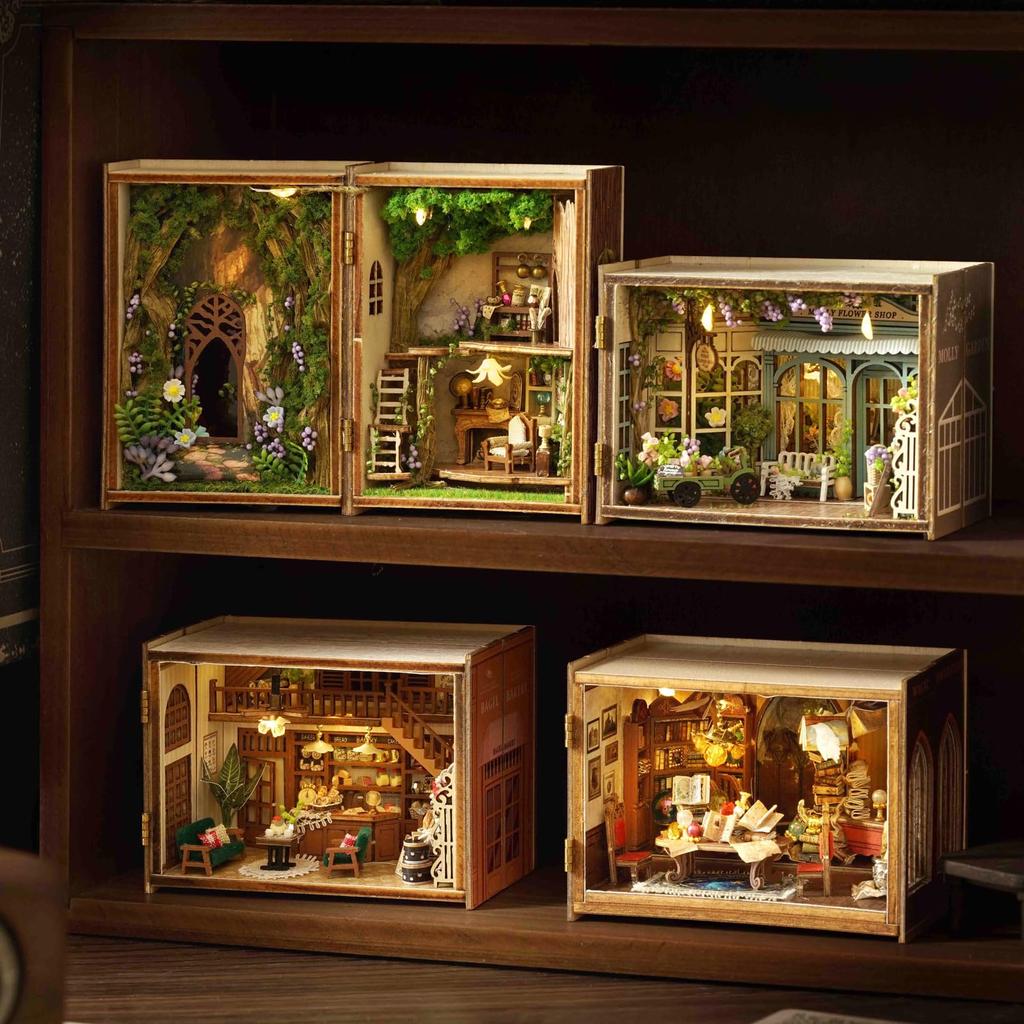 CUTEROOM Wooden DIY Dollhouse Kit with Miniature Handmade Toy for Perfect Gift for Girls and Boys Furniture, Kids, (MINI109)